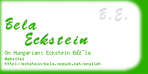 bela eckstein business card